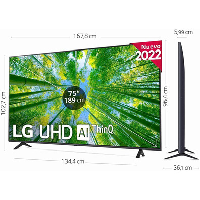 Téléviseur LG UHD 75UQ80006LB 75''Ultra HD 4K/Smart TV/Wifi