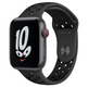 Apple Watch SE Nike 2021 GPS/Cellulaire 44 mm Gris Espacial / Correa Deportiva Nike Antracita Negro