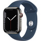 Apple Watch Series 7 GPS/Cellulaire 45 mm Caja de Acero Grafito / Correa deportiva Azul abismo